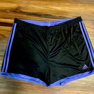 Adidas Black Shorts with Purple Trim